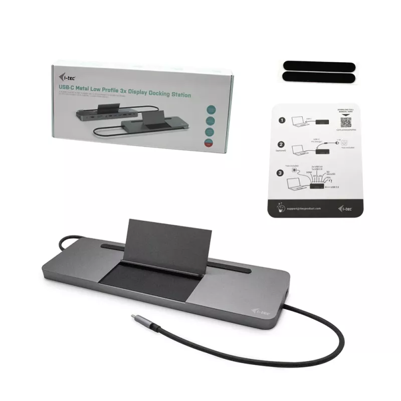 i-tec Μεταλλικό USB-C Εργονομικό 4K 3x Display Docking Station + Power Delivery 85 W