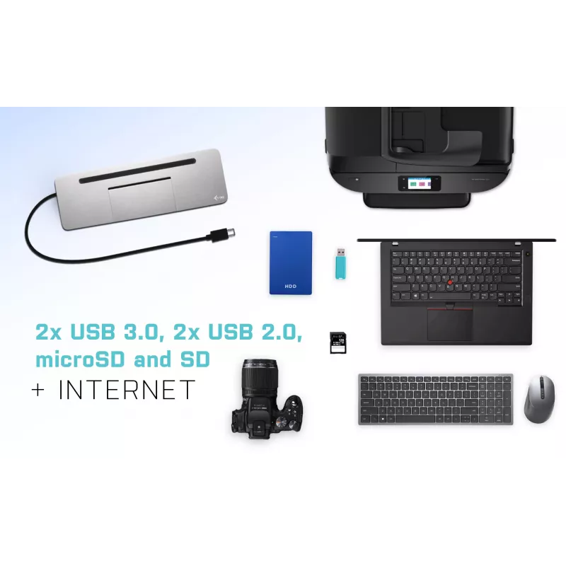 i-tec Μεταλλικό USB-C Εργονομικό 4K 3x Display Docking Station + Power Delivery 85 W