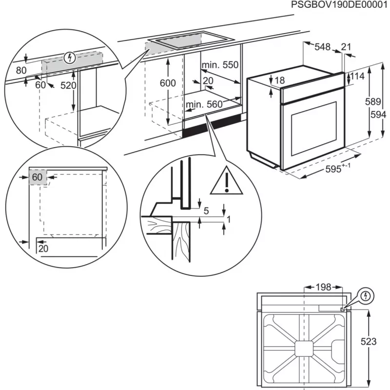 Electrolux EOF3H40X 2790 W Μαύρο, ανοξείδωτο ατσάλι
