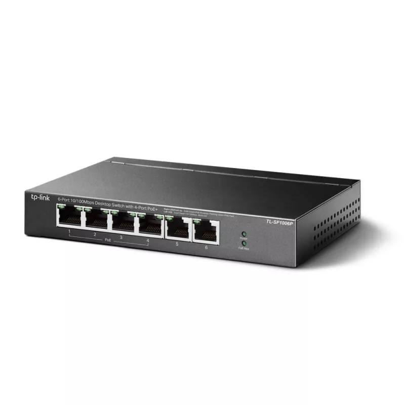 TP-Link TL-SF1006P Διακόπτης δικτύου Unmanaged Fast Ethernet (10/100) Power over Ethernet (PoE) Μαύρο