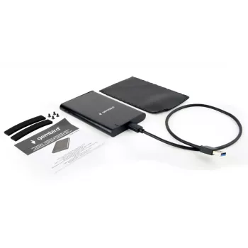 GEMBIRD USB 3.1 Θήκη SATA HDD 2,5 inch με σύνδεση Type-C, βουρτσισμένο αλουμίνιο - Μαύρο