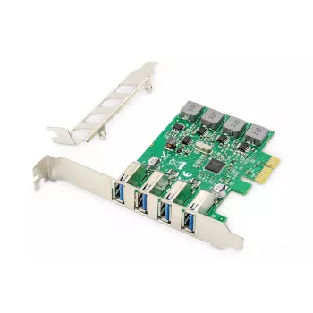 DIGITUS Κάρτα επέκτασης USB PCIe USB 3.0, 4-Port A/F, Chipset: VL805, αυτοτροφοδοτούμενη