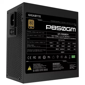 GIGABYTE P850GM Τροφοδοτικό 850 W 20+4 pin ATX ATX Μαύρο