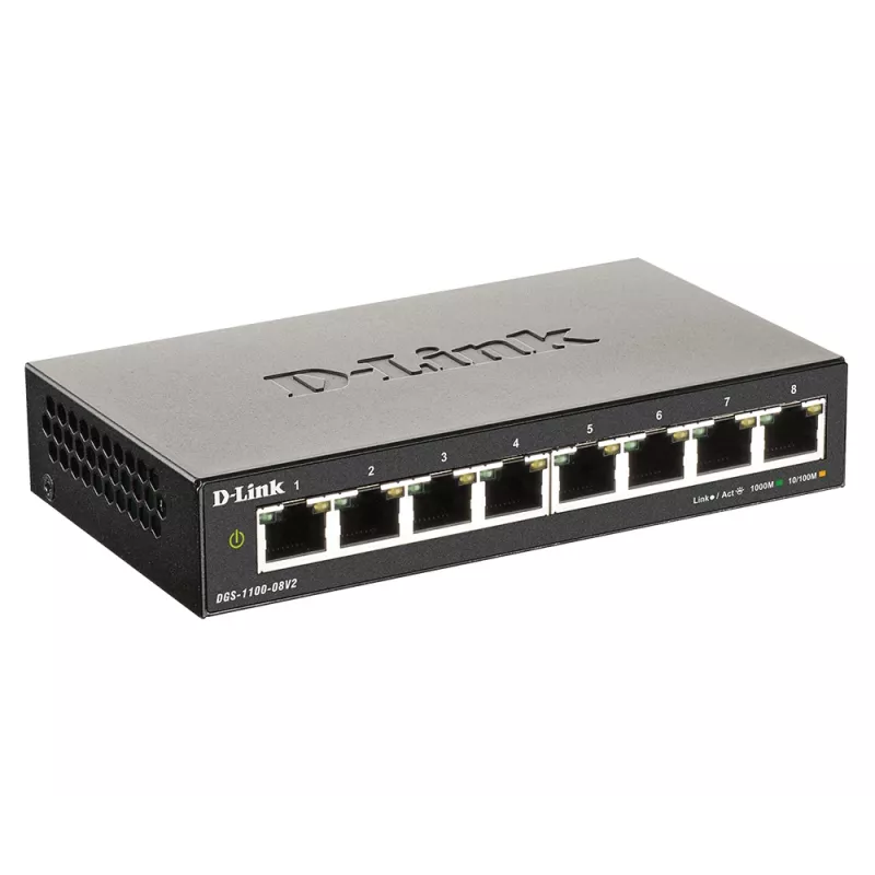 D-Link DGS-1100-08V2 Managed L2 Gigabit Ethernet (10/100/1000) Μαύρο