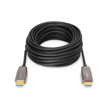 DIGITUS HDMI AOC υβριδικό καλώδιο οπτικής ίνας, Type-A αρσενικό/αρσενικό, 15m, UHD 8K@60Hz, CE, μαύρο