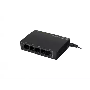 Μη διαχειριζόμενο switch δικτύου LANBERG DSP3-1005-60W, 5x Gigabit RJ-45, 4x PoE+ (60 W συνολικά), 10 Gbit/s switching