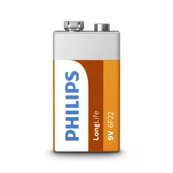 Μπαταρία Philips 6F22L1B/10 — μίας χρήσης 9V ψευδαργύρου-άνθρακα, 0,0385 kg