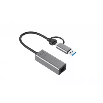 Αντάπτορας “i-tec Metal USB-C/USB-A 2.5Gbps Ethernet”, ενσύρματος, USB Type-A/USB Type-C, Ethernet, 2500 Mbit/s, γκρι