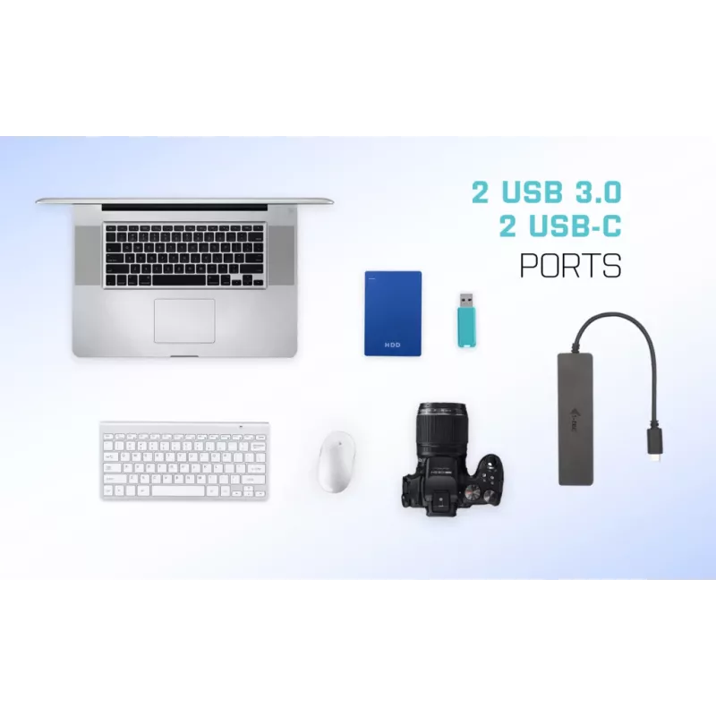 HUB i-tec Metal USB-A/USB-C 2x USB 3.0 + 2x USB-C (10 Gbps)