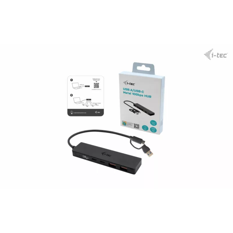 HUB i-tec Metal USB-A/USB-C 2x USB 3.0 + 2x USB-C (10 Gbps)