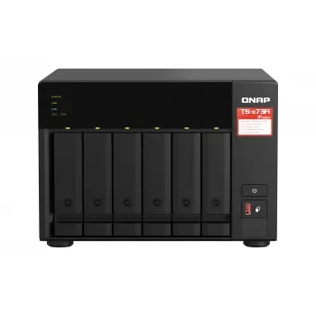 QNAP TS-673A NAS Tower Ryzen Embedded V1500B 8 GB DDR4 0 TB QNAP Turbo System μαύρο