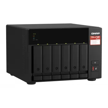QNAP TS-673A NAS Tower Ryzen Embedded V1500B 8 GB DDR4 0 TB QNAP Turbo System μαύρο