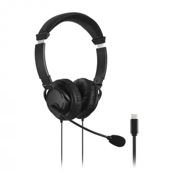 Kensington Classic USB-C Headset με μικρόφωνο, ενσύρματο, τηλεφωνικές κλήσεις/μουσική, Headset, Μαύρο