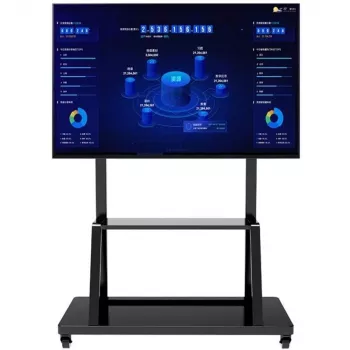 Φορητή βάση δαπέδου για επίπεδη οθόνη TECHLY Signage Display Mount ICA-TR30 — για οθόνες 55 έως 100 ίντσες, VESA 1200x600, μέγ. φορτίο 150 kg, ρόδες, μαύρο