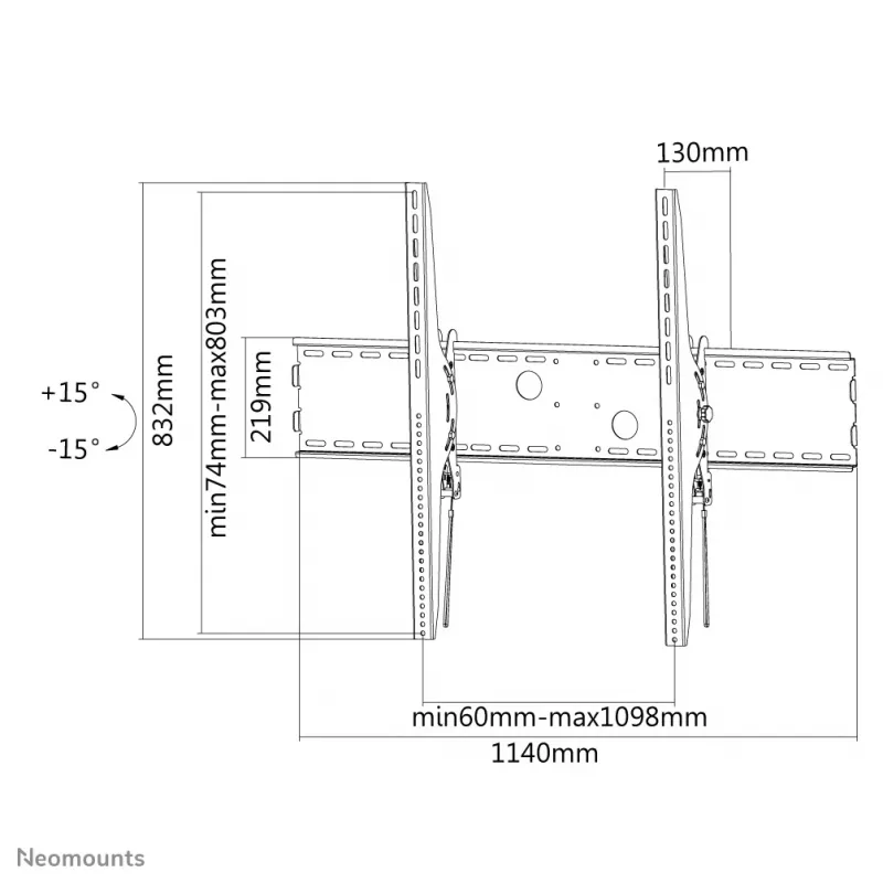 Neomounts LFD-W2000 Βάση τοίχου TV 60-100 ίντσες – με κλίση
