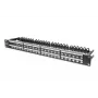 DIGITUS Modular Patch Panel, θωρακισμένο 48-Port, πεδίο σήμανσης, 1U, τοποθέτηση σε rack, χρώμα μαύρο RAL 9005