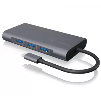 ICY BOX IB-DK4040-CPD Ενσύρματο USB 3.2 Gen 1 (3.1 Gen 1) Type-C Ανθρακί, Μαύρο