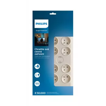 Philips SPN7080WA/60 Προστασία υπέρτασης λευκό 8 υποδοχή(-ές) AC 2 m