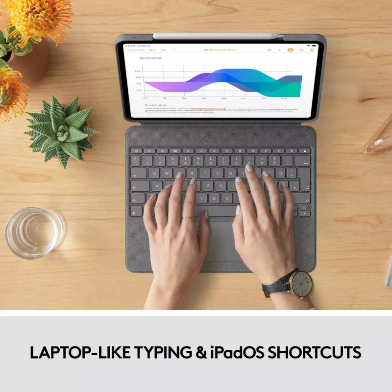 LOGITECH Combo Touch - iPad Pro 12,9 ιντσών (5. Gen.) - Αγγλικά - QWERTY