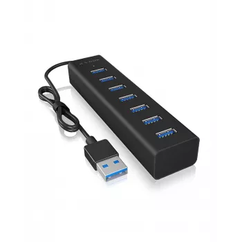 ICY BOX IB-HUB1700-U3 USB 3.2 Gen 1 (3.1 Gen 1) Type-A 5000 Mbit/s Μαύρο
