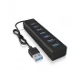 ICY BOX IB-HUB1700-U3 USB 3.2 Gen 1 (3.1 Gen 1) Type-A 5000 Mbit/s Μαύρο