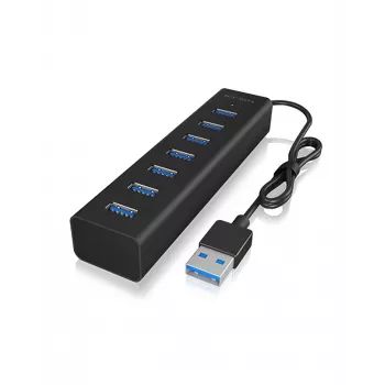 ICY BOX IB-HUB1700-U3 USB 3.2 Gen 1 (3.1 Gen 1) Type-A 5000 Mbit/s Μαύρο