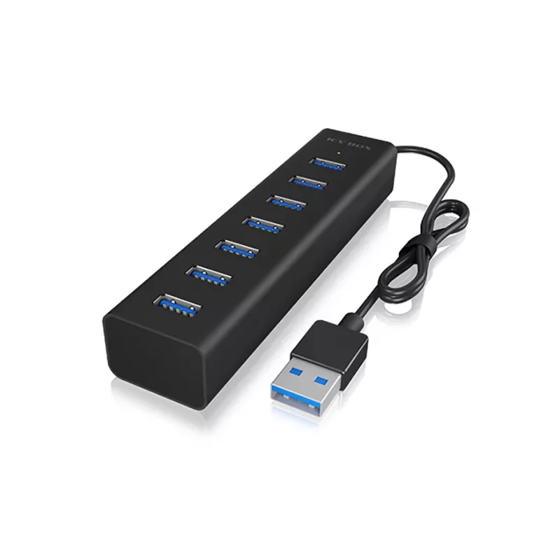 ICY BOX IB-HUB1700-U3 USB 3.2 Gen 1 (3.1 Gen 1) Type-A 5000 Mbit/s Μαύρο
