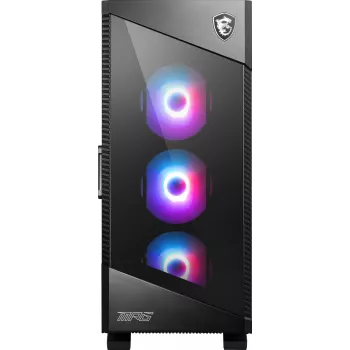 MSI MPG VELOX 100R κουτί υπολογιστή Mid Tower, E-ATX, ψημένο γυαλί, 4 ανεμιστήρες ARGB 120 mm, 2x USB 3.0 + 1x USB-C, 2x 3,5″ + 2x 2,5″ θέσεις, μαύρο
