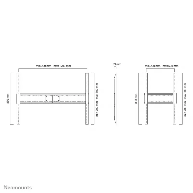 Neomounts LFD-W1500 βάση τηλεόρασης τοίχου 60-100 ιντσών – σταθερή – οριζόντια και κάθετα