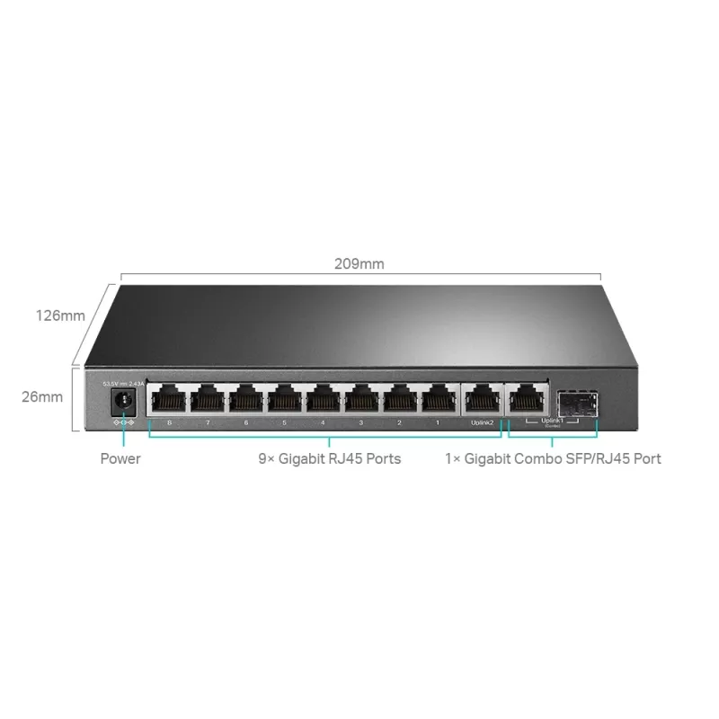 Managed Switch TP-Link TL-SG1210MPE 10-Port Gigabit με 8-Port PoE+