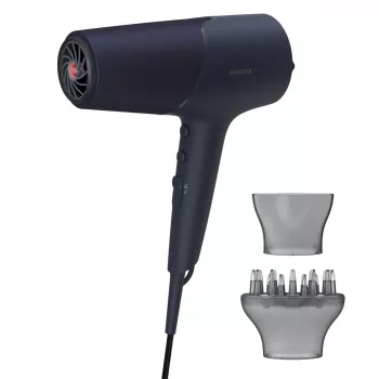 Σεσουάρ Philips 5000 Series BHD510/00, 2300 W, 6 θερμοκρασίες/6 ταχύτητες, ιονικό, Cool Shot, ακροφύσιο styling & diffuser, μπλε ναυτικό, καλώδιο 1,8 m