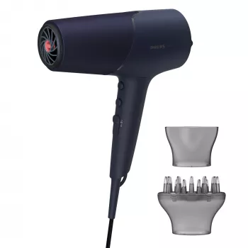 Σεσουάρ Philips 5000 Series BHD510/00, 2300 W, 6 θερμοκρασίες/6 ταχύτητες, ιονικό, Cool Shot, ακροφύσιο styling & diffuser, μπλε ναυτικό, καλώδιο 1,8 m