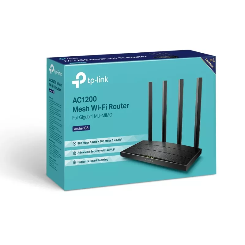 TP-Link Archer C6 ασύρματος router Fast Ethernet dual band (2,4 GHz / 5 GHz) λευκός
