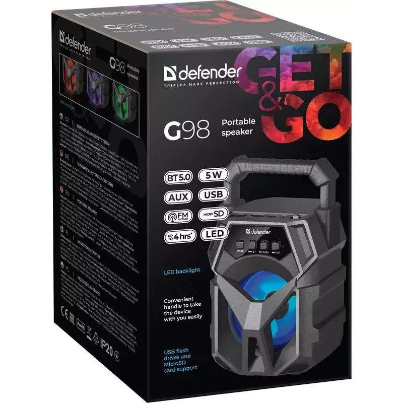 Φορητό ηχείο Mono Defender G98 μαύρο