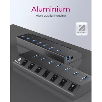 ICY BOX IB-HUB1701-C3 USB 3.2 Gen 1 (3.1 Gen 1) Type-B 5000 Mbit/s ανθρακί