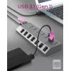 ICY BOX IB-HUB1701-C3 USB 3.2 Gen 1 (3.1 Gen 1) Type-B 5000 Mbit/s ανθρακί