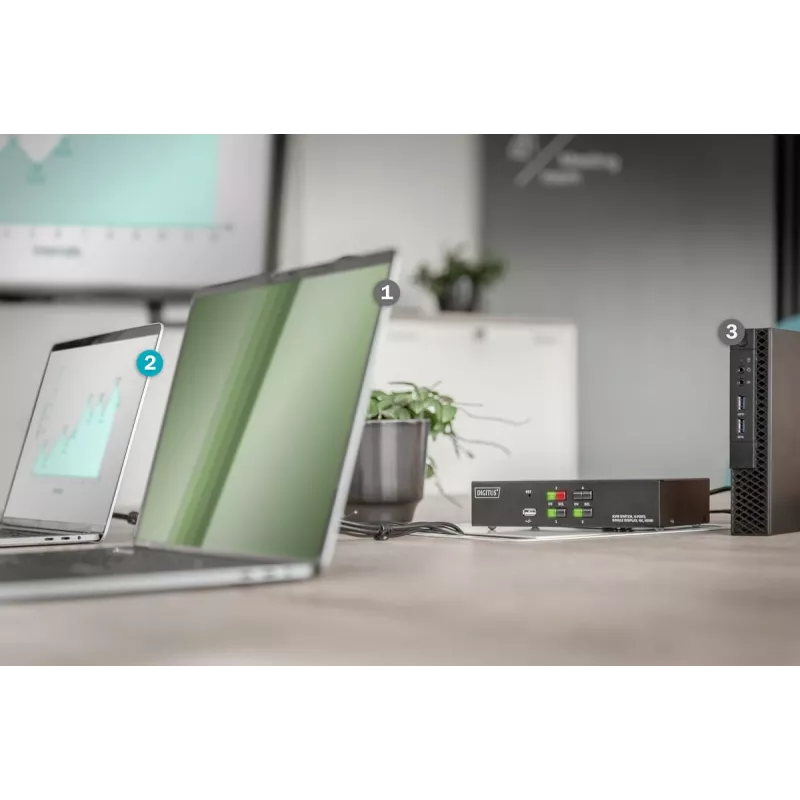 KVM Switch Digitus 4 Θύρες Single Display 4K HDMI
