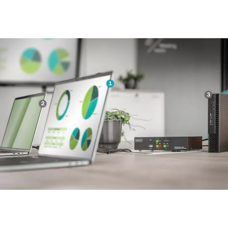 KVM Switch Digitus 4 Θύρες Single Display 4K HDMI