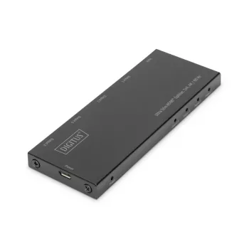 DIGITUS Ultra Slim διαχωριστής HDMI, 1x4, 4K/60Hz HDR, HDCP 2.2, 18 Gbps, τροφοδοσία Micro USB