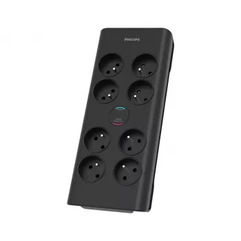 Philips SPN7080BA/60 Προστασία υπέρτασης Μαύρο 8 έξοδοι AC 2 m