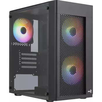 Aerocool HEXFORMBKV2 Κουτί PC Micro ATX 3 ανεμιστήρες FRGB Μαύρο