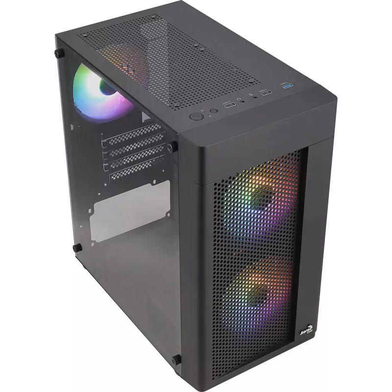 Aerocool HEXFORMBKV2 Κουτί PC Micro ATX 3 ανεμιστήρες FRGB Μαύρο