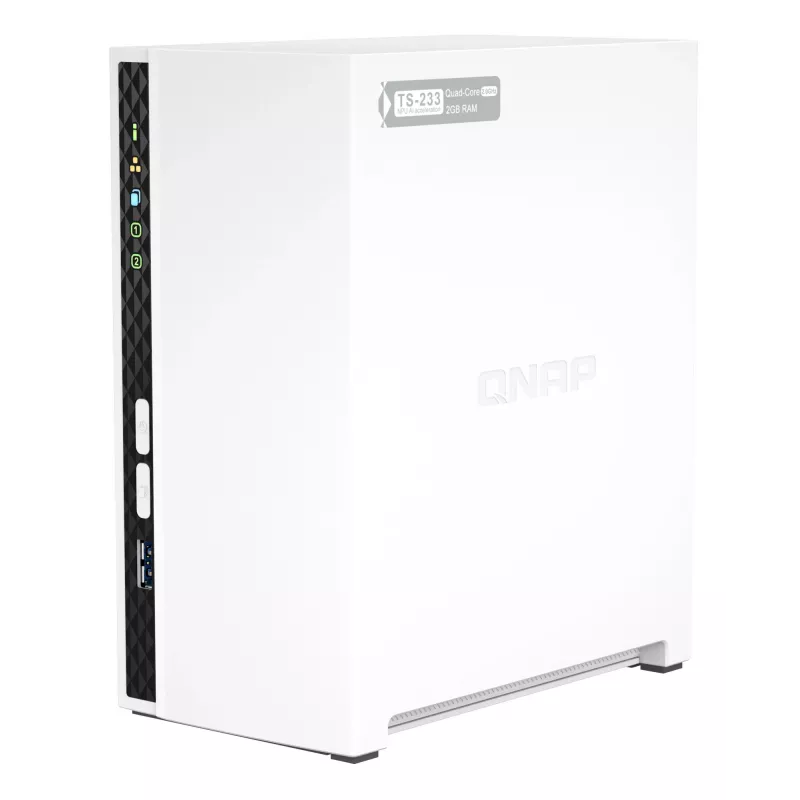 QNAP TS-233 Διακομιστής NAS/Storage Tower ARM Cortex-A55 2 GB 0 TB QNAP QTS Λευκό