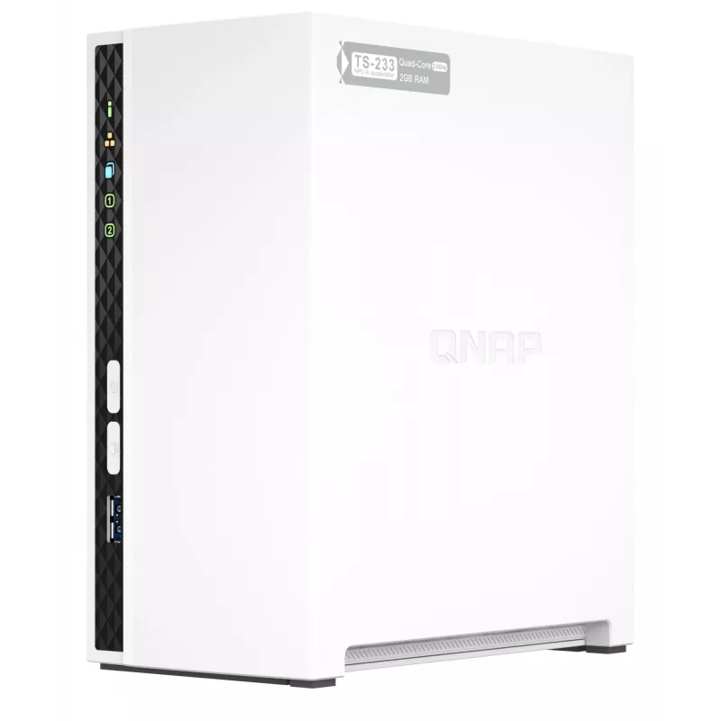 QNAP TS-233 Διακομιστής NAS/Storage Tower ARM Cortex-A55 2 GB 0 TB QNAP QTS Λευκό