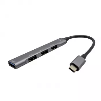 i-tec Μεταλλικό USB-C HUB 1x USB 3.0 + 3x USB 2.0, USB 3.2 Gen 1 (3.1 Gen 1) Type-C, USB 2.0, USB 3.2 Gen 1 (3.1 Gen 1) Type-A, Μεταλλικό, Μέταλλο, 0,19 m, Android