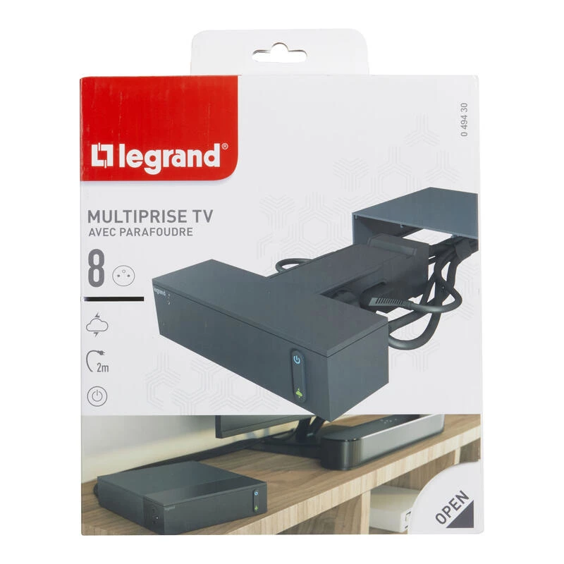 Legrand 049430 πολύπριζο 2 m 8 πρίζες εσωτερικού χώρου μαύρο