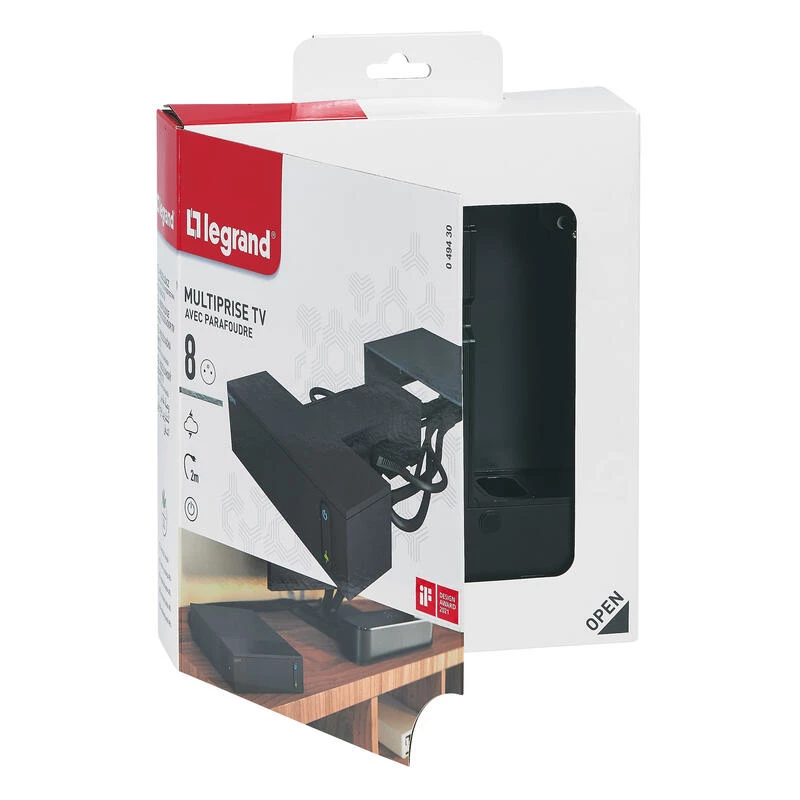 Legrand 049430 πολύπριζο 2 m 8 πρίζες εσωτερικού χώρου μαύρο
