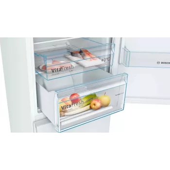 Bosch KGN36VWED δίπορτο ψυγείο, ελεύθερης τοποθέτησης, NoFrost, 237 l + 89 l, 186 cm, ενεργειακή κλάση E, λευκό