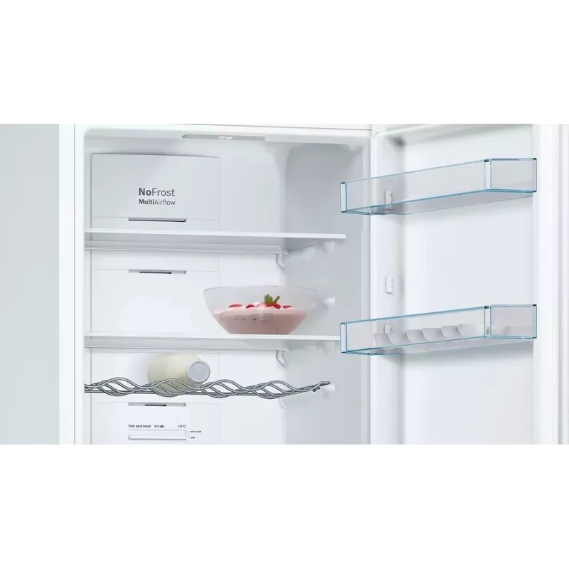 Bosch KGN36VWED δίπορτο ψυγείο, ελεύθερης τοποθέτησης, NoFrost, 237 l + 89 l, 186 cm, ενεργειακή κλάση E, λευκό
