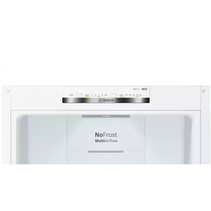 Bosch KGN36VWED δίπορτο ψυγείο, ελεύθερης τοποθέτησης, NoFrost, 237 l + 89 l, 186 cm, ενεργειακή κλάση E, λευκό